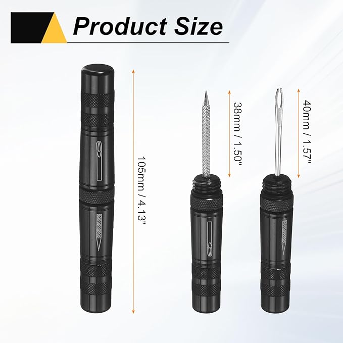 HARFINGTON Tubeless Bike Tire Repair Kit Bike Patch Tool Fix Puncture Flat with Plug Tool and Plugs for MTB Road Bicycle Tire, Black