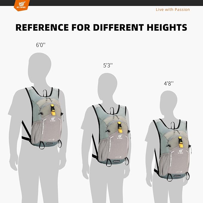 SKYSPER Small Hiking Backpack - 15L Travel Daypack Lightweight Bag Water Resistant Hiking Backpacks for Women Men