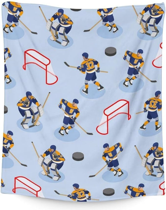 Hockey Blanket - Hockey Gifts for Girls Boys - Kids Blanket for Sport Lovers - 40"x50" Soft Flannel Throws for Couch