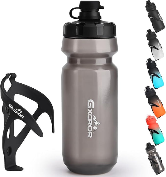 GXCROR Bike Water Bottle Holder with Bottle Combo, Lightweight, Durable & Secure Water Bottle Cage Set, Easy Installation, Fit for Sport Outdoor Cycling, MTB Road
