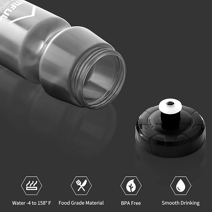 GEMFUL 24 oz Cycling Water Bottle and Cage Set BPA Free Bike Water Bottle Holder Combo Lightweight Leakproof Drink Bottles fits MTB Mountain Road Bicycle Sports Gym Workout