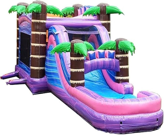 TentandTable Inflatable Bounce House Water Slide for Kids 5-12 Large, Commercial Grade Mega Bouncy Castle for Adults, Jump House, Includes Electric Air Blower, 32' L x 16' W x 15' H, Purple Marble