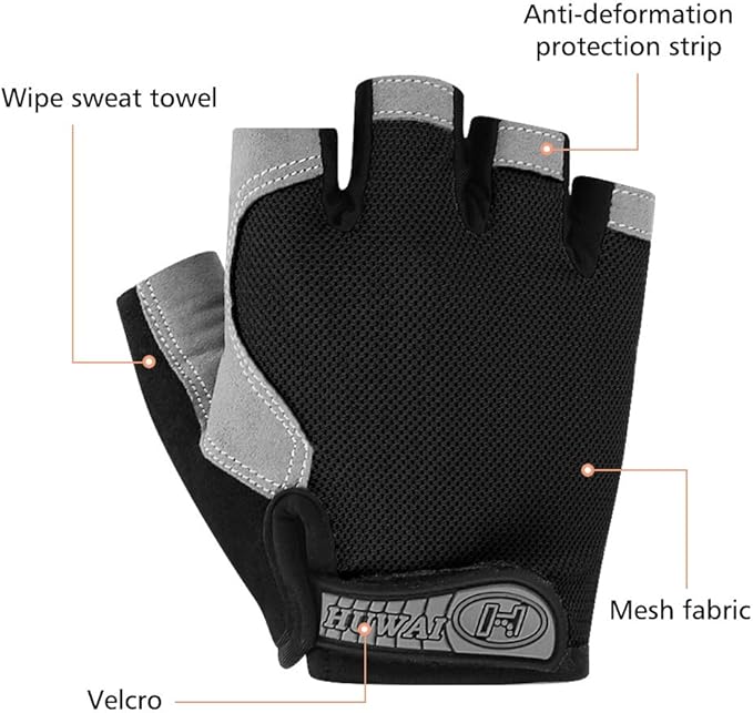 Accmor Cycling Gloves for Men Women, Bike Gloves Half Finger Road Bike MTB Gloves, Anti-Slip Shock-Absorbing Glove for Fitness Cycling Outdoor Sports