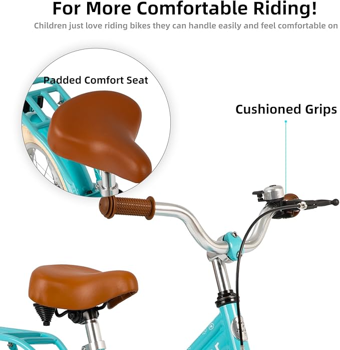 JOYSTAR Girls Bike for 2-12 Years Old Toddlers and Kids, 12" 14" 16" 18“ Retro Style Kids Bike with Training Wheels, 20 Inch Children Bicycle with Kickstand