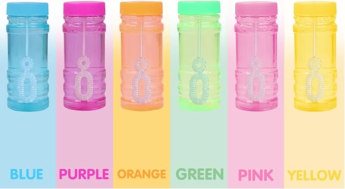 Bubbles 24 Pack Party Favor for Kids Bulk Bubble Solution Blowing Wand 2 Dozen Party Supplies Outdoor Toys Wedding Party Christmas Celebration Birthday Fun Gift
