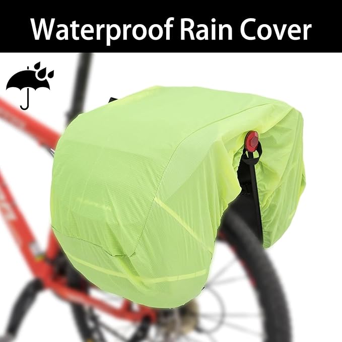 Bike Bag Accessories Panniers for Bicycle Rear Rack Bag 36L Waterproof Mountain Electric Bike Saddle Bag for Cycling Traveling Commuting Black