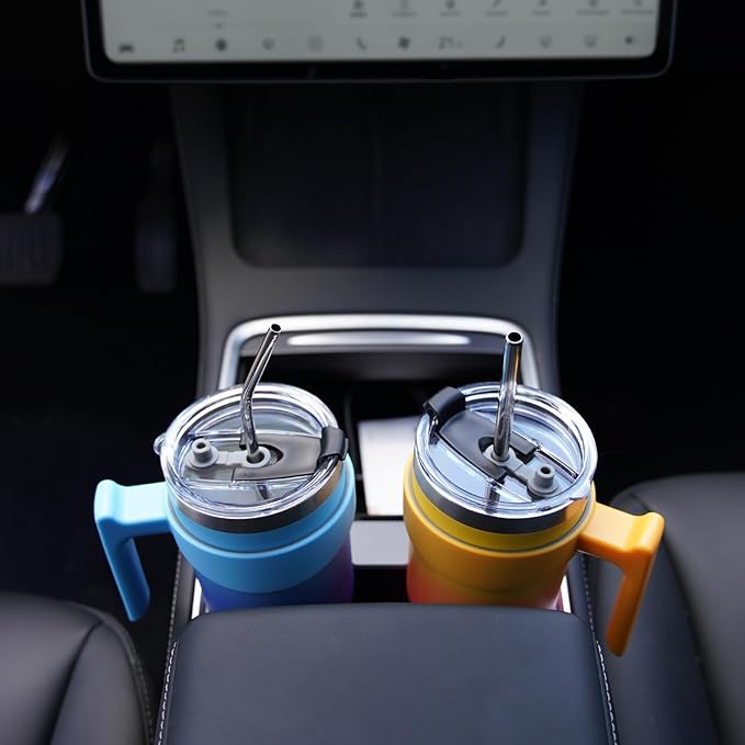 BJPKPK 30 oz Tumbler With Handle And Straw Stainless Steel Insulated Tumbler Cups For Water Or Ice Coffee,Blood Moon