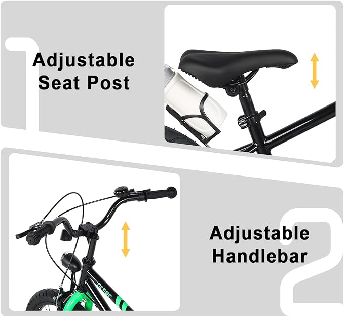 Glerc Fantacy Kids Bike, 12-20 Inch Children Bicycle for 2-13 Years Old Boys Girls, Kids Bicycle with Water Bottle Holder & Headlight & Training Wheels, Multiple Colors