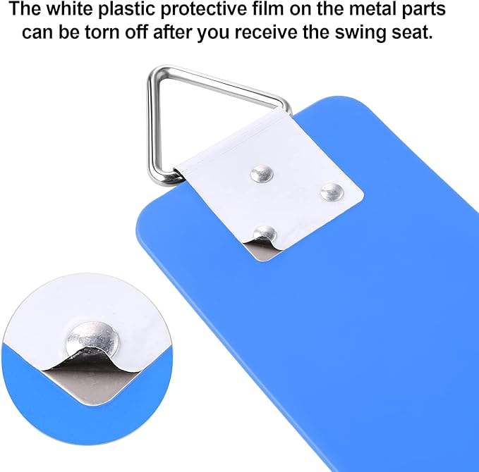 AGPTEK Swing Set, Seat with 66 Inch Anti-Rust Chains Thermoplastic Coated, Support 250lb, Cushion Accessories Replacement with Snap Hooks for Outdoors, Playground, Jungle & Gym - Blue