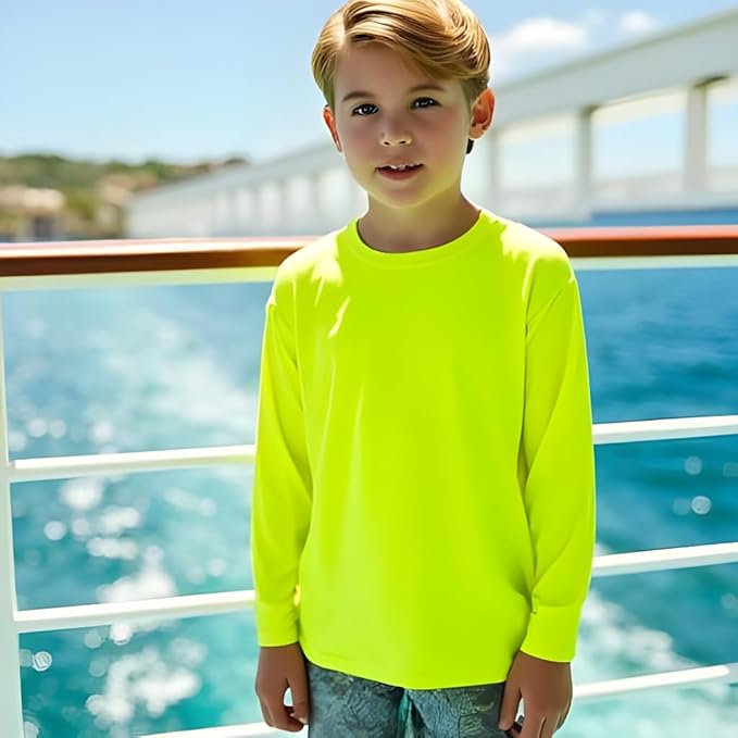 INGEAR Boys' Rash Guard UPF 50+ Swim Shirt - Lightweight, Quick-Dry, Durable Sun Protection for Swimming, Sizes XS-XL