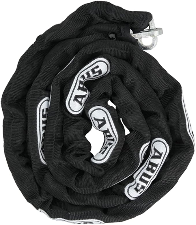 ABUS Hardened Steel 8KS 6 Foot x 5/16" Thick Square Security Chain with ABUS 190CS/60 High Security Solid Steel Combination Padlock, for Bikes, Containers, Trailers, ATV's, Motorcycles