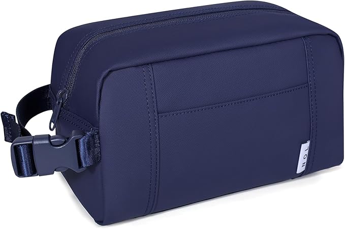 NOL Natural Organic Lifestyle Freezable Snack Bag, Leakproof Cooler Lunch Bag, Reusable, Zip Closure with Buckle Handle Nylon Waterproof Snack Box for Work Travel-Navy blue