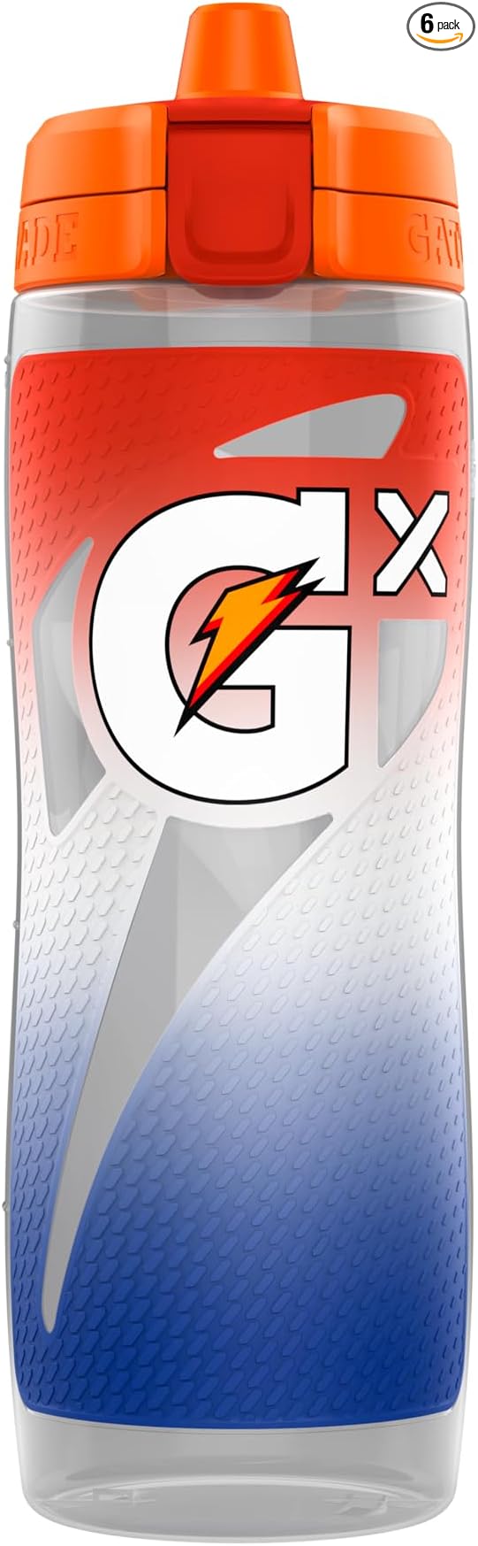 Gatorade Gx Sports Bottle, Faded Flag, Plastic, 30oz (Pack of 6)