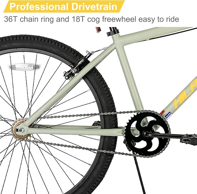 Hiland 24 26 inch BMX Bike for for Teen Bike and Adult Bikes, Beginner-Level BMX to Advanced Riders with 2 Pegs, Bicycles for Men and Women, Multiple Colors