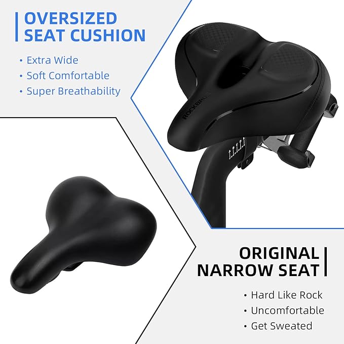 ROCKBROS Oversized Bike Seat for Peloton Bike/Bike+ Seat Replacement Wide Comfortable Bike Seat Cushion Exercise Bike Seat