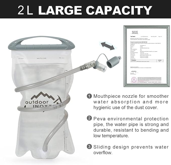 INOXTO Small Hiking Backpack with 2L Water Bladder and Rain Cover, 25L Hydration Backpack Hiking Daypack (Green)