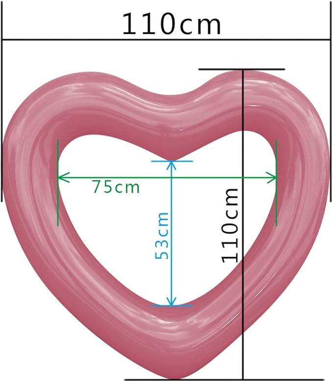 ZHUYNXIR Heart Swimming Pool Float Loungers Tube, Water Fun Beach Party Toys for Kids，Birthday Scene Layout Props.