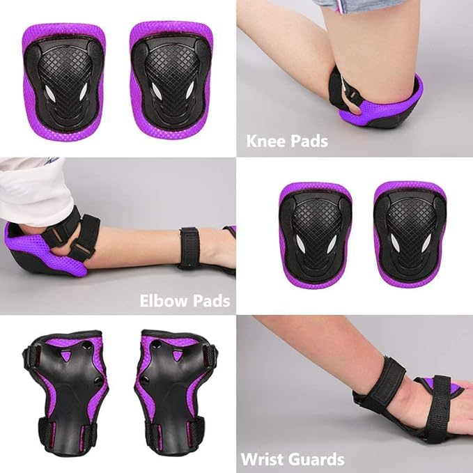 Kids Bike Helmet Skateboard Knee Pads - Kids Helmet Elbow Pads Wrist Guards Adjustable for 5~15yrs Girl Boy Kids Protective Gear Set for Sport Cycling Bike Roller Skating Scooter