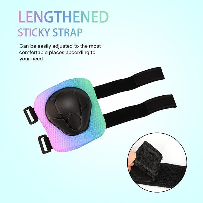 Color Gradient Adjustable Bike Helmet with Knee and Elbow Pads - Kids Toddler Boys and Girls Skateboard Helmet for Ages 3-14 | Ideal for Riding, Scooters, Inline Skating, Longboarding, Roller Skating