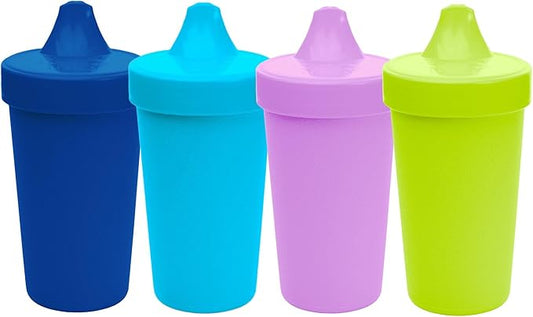 Re-Play Spill-Proof Sippy Cups - Reusable 10 Oz Set of 4, Dishwasher & Microwave Safe, Made in USA, Space