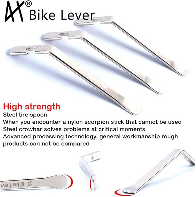 Premium Bicycle Tire Lever Tyre Spoon Iron Changing Tool, Bike Tire Levers Premium Stainless Steel Levers to Repair Bike Tube, Best Tire Changing Tool