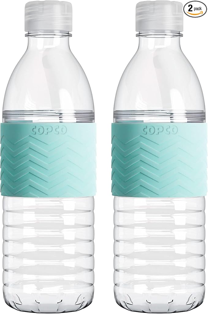 Copco Hydra 16.9 oz Water Bottle with Leak-Proof Lid - Tritan Reusable with Textured Grip Sleeve - BPA-Free, Shatter-Resistant, Dishwasher Safe for Travel, Gym, Work, Outdoor Adventures (Robin Blue)