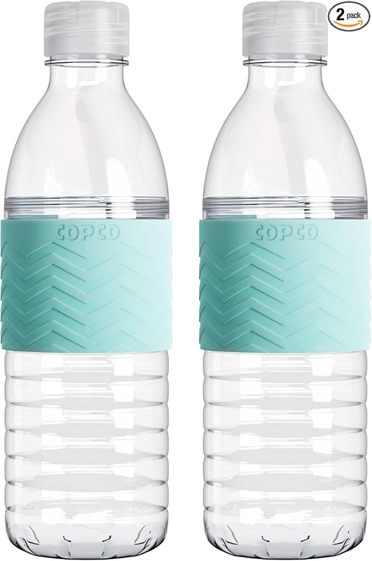 Copco Hydra 16.9 oz Water Bottle with Leak-Proof Lid - Tritan Reusable with Textured Grip Sleeve - BPA-Free, Shatter-Resistant, Dishwasher Safe for Travel, Gym, Work, Outdoor Adventures (Robin Blue)