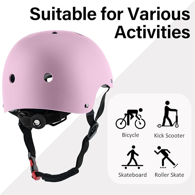 Skateboard Bike Helmet, Lightweight Adjustable, Multi-Sport for Bicycle Skate Scooter, 3 Sizes for Adult Youth & Kids