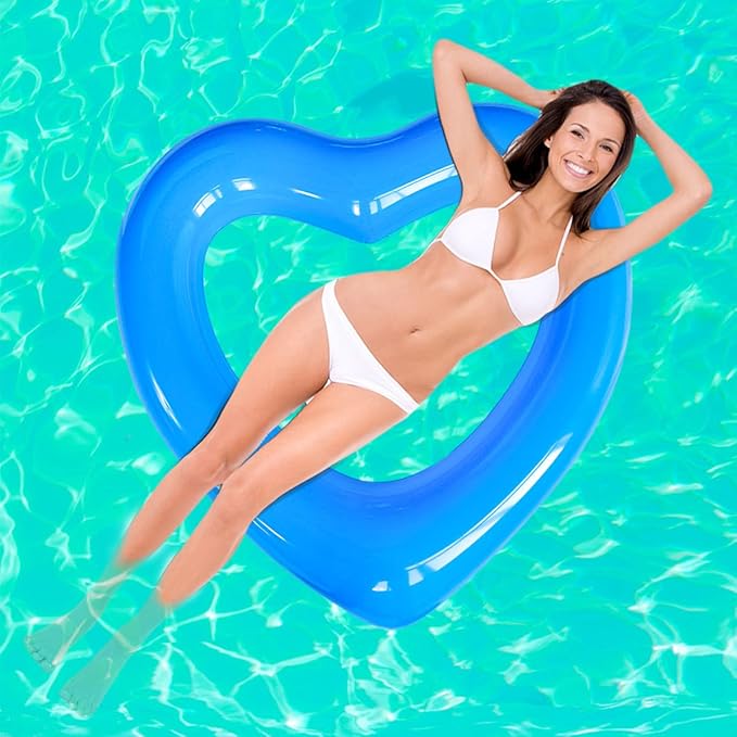 ZHUYNXIR Heart Swimming Pool Float Loungers Tube, Water Fun Beach Party Toys for Kids，Birthday Scene Layout Props.