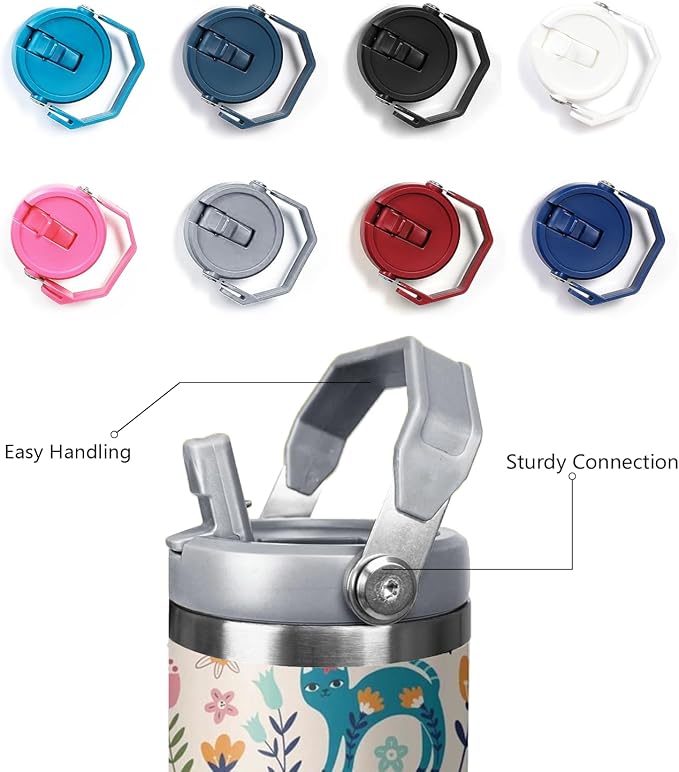 30 Oz Cat Flip StrawTumbler Lid and Straw,Funny Cat leakproof Insulated Stainless Steel Travel Coffee Cup Mugs Water Bottle,Cat Gifts for Cat Lovers