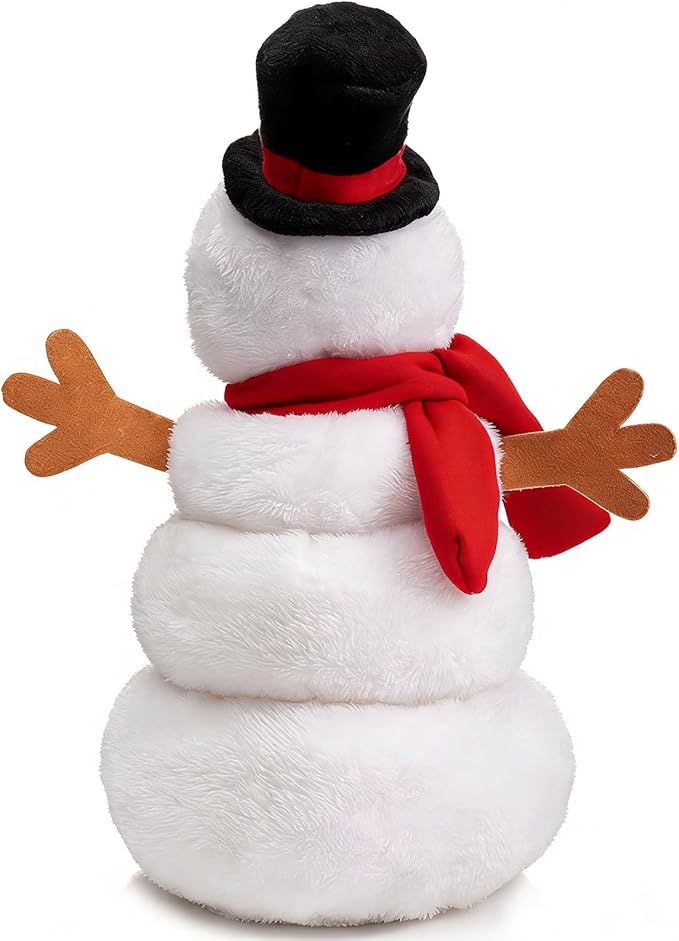 HollyHOME Animated Snowman Plush Singing and Dancing Snowman with LED Lights Christmas Plush Toy for Kids