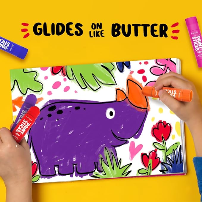 12 Tempera Paint Sticks for Kids & Toddlers - Quick Dry, Non-Toxic Washable Paint for Kids | Art & Craft Supplies Set, Solid Painting Markers with Metallic Gold & Silver Color Ages 1 2 3 4 5 6