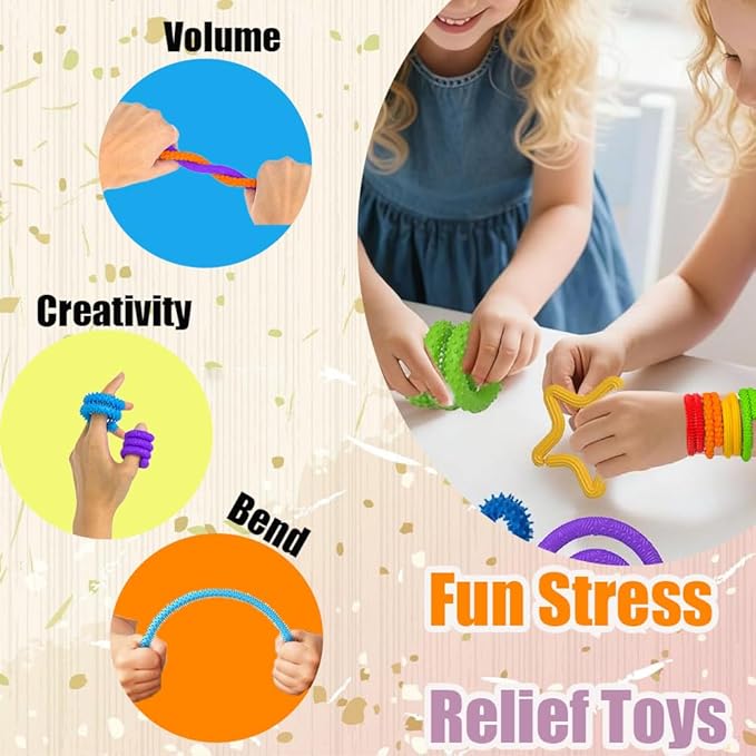 8Packs Fidget Toys Sensory Sticks，Sensory Toys for Kids with Autism Calming ，Autism Classroom Must Haves Calming Sensory Toy for Special Needs, Fidgets for Classroom Gifts for Kids