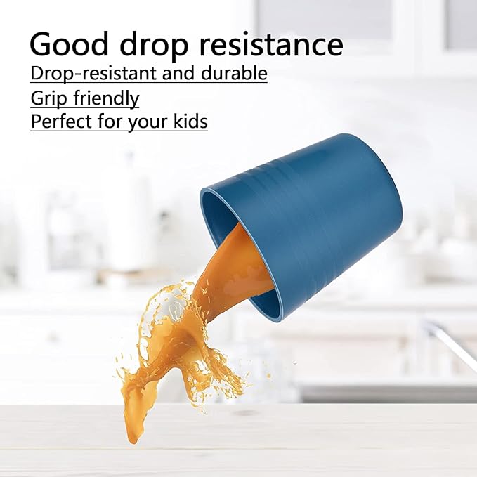 Homestockplus 8 Ounce Small Tumbler Cups,Unbreakable Drinking Cups Microwave and Dishwasher Safe BPA Free Small Reusable Cup for Water, Milk, Juice, Soda and more【Set of 8】