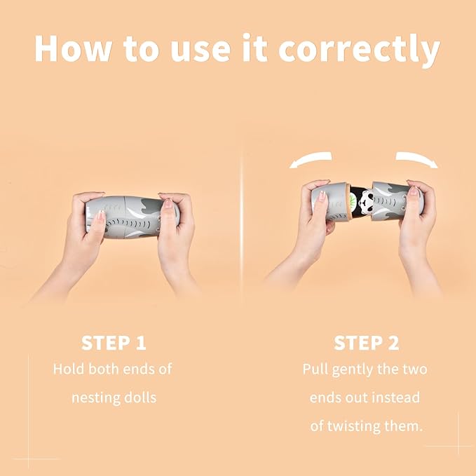 Nesting Dolls, Nesting Easter Eggs Toys, Wooden Handmade Matryoshka Dolls for Kids Birthday or Home Decoration (Elephant)