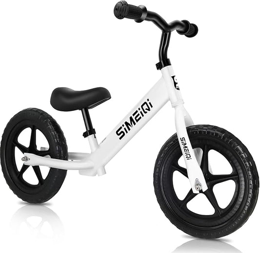 SIMEIQI 12" Balance Bike for Boys Girls 2 3 4 5 Years Old No Pedal Walking Balance Training Sports Bicycle for Kids Toddlers