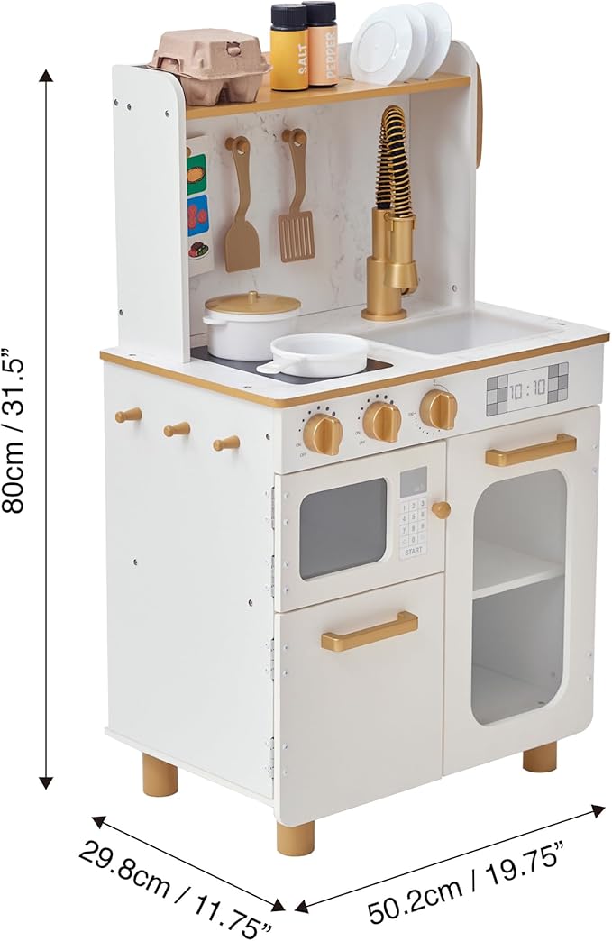 Teamson Kids Little Chef Memphis Play Kitchen, White/Gold