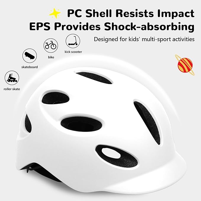 Kids/Youth Bike Helmet for Boys Girls and Teens, Adjustable and Multi-Sport for Bicycle, Kick Scooter, Skateboard, Roller/Inline Skate