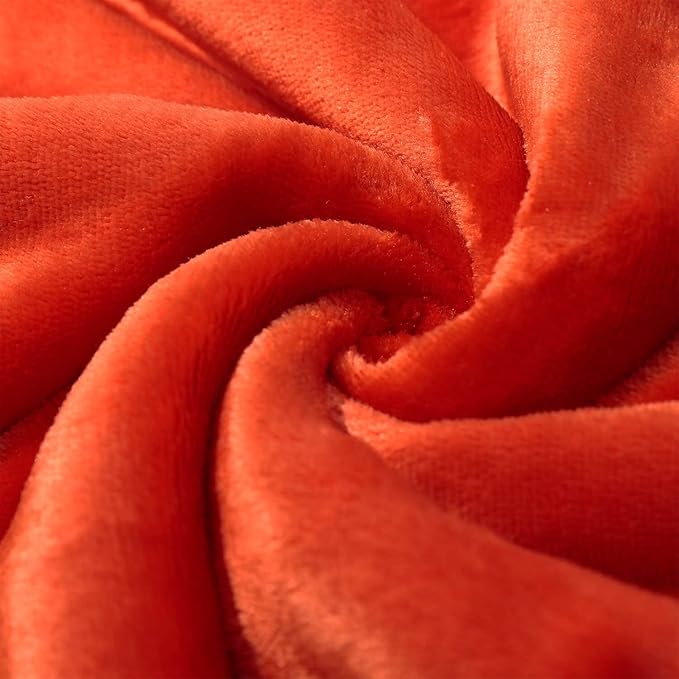 NANPIPER Sherpa Blanket Queen Fleece Bed Blankets Soft and Warm Fuzzy Microfiber,Orange 90"x90"