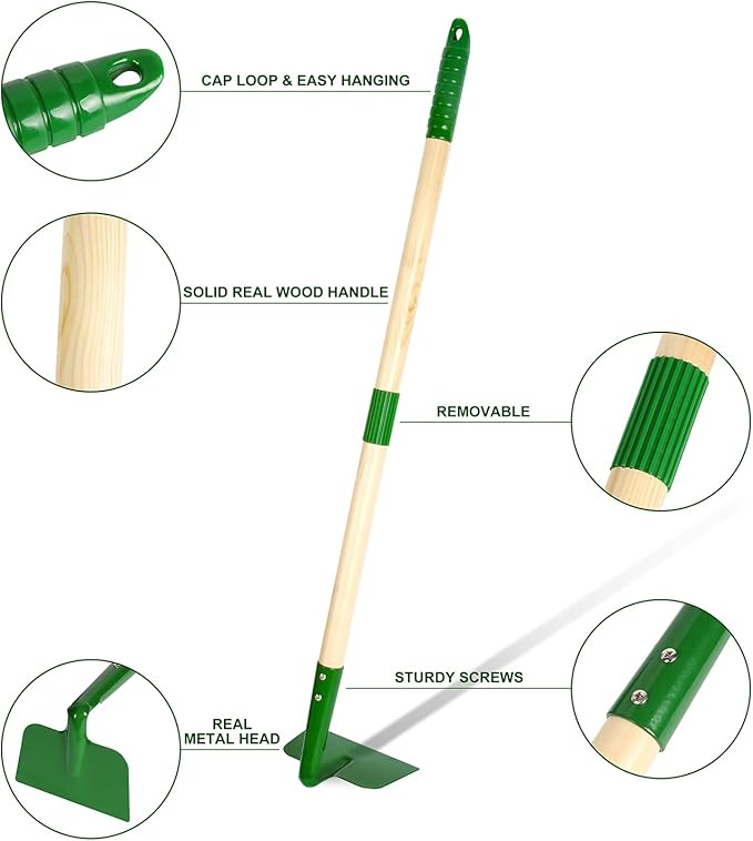 Duckura Kids Gardening Tools Set - 7pcs Wheelbarrow Set Outdoor Toy for Kids with Shovel, Rake, Leaf Rake, Yard Digging Weed Toys, Halloween Birthday Gifts for Boys Girls Age 2 3+Years Old(Yellow)