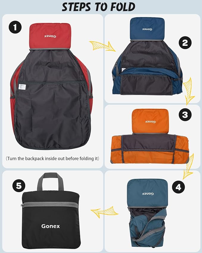 Gonex 30L Ultra Lightweight Packable Backpack, Handy Foldable Daypack for Camping Outdoor Travel Cycling Backpacking