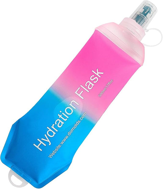 AXEN Soft Flask TPU Foldable Running Hydration Flask, Soft Collapsible Water Bottle for Hydration Pack Cycling Marathon Running Hiking