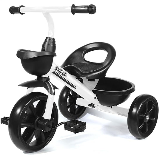 KRIDDO Kids Tricycles for 2-4 Year Olds, Toddler Trike Gift for 24 Months to 4 Years, White