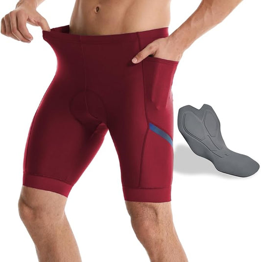 Wulibike Cycling Shorts Men Padded:Tights Highly Elastic Breathable Quick-Drying Road Bike Bicycle Shorts for Men Pockets