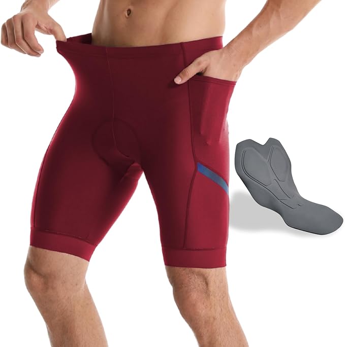 Wulibike Cycling Shorts Men Padded:Tights Highly Elastic Breathable Quick-Drying Road Bike Bicycle Shorts for Men Pockets