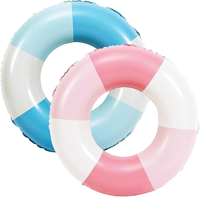 Swimming Pool Tubes-2PCS Inflatable Pool Floats for Adult Swim Ring Pool Floaties Inflatable Swimming Pool Raft Party Water Summer Beach Lounger Float Party Supplies