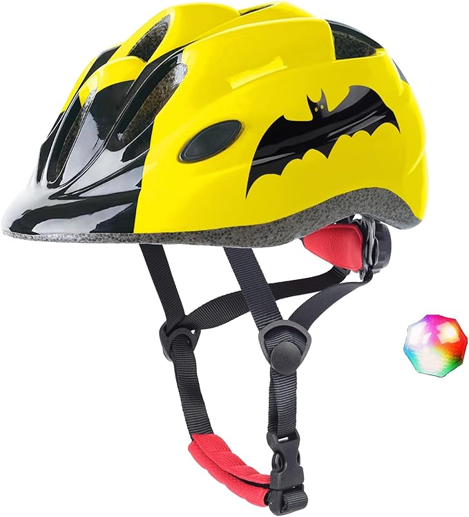 Kids Toddler Bike Helmet, Adjustable Boys Girl Helmets from Baby to Children(Age 1-8), Multi Sports for Bicycle Skate Scooter with LED Light
