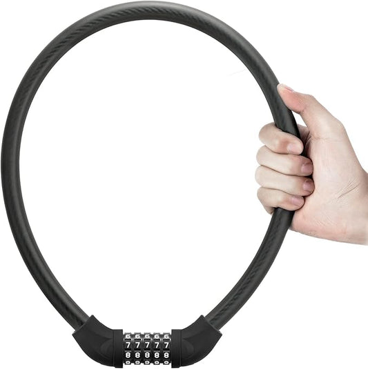 ROCKBROS Bike Lock 5 Digit Cable Lock Lightweight Bicycle Lock Bike Lock Combination Portable Lock for Bike