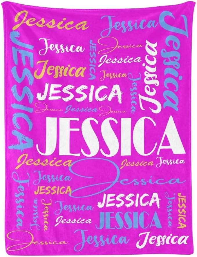 Dr.TOUGH Personalized Name Blanket Personalized Blanket for Adult Kids Flannel Customized Personalized Blankets and Throws