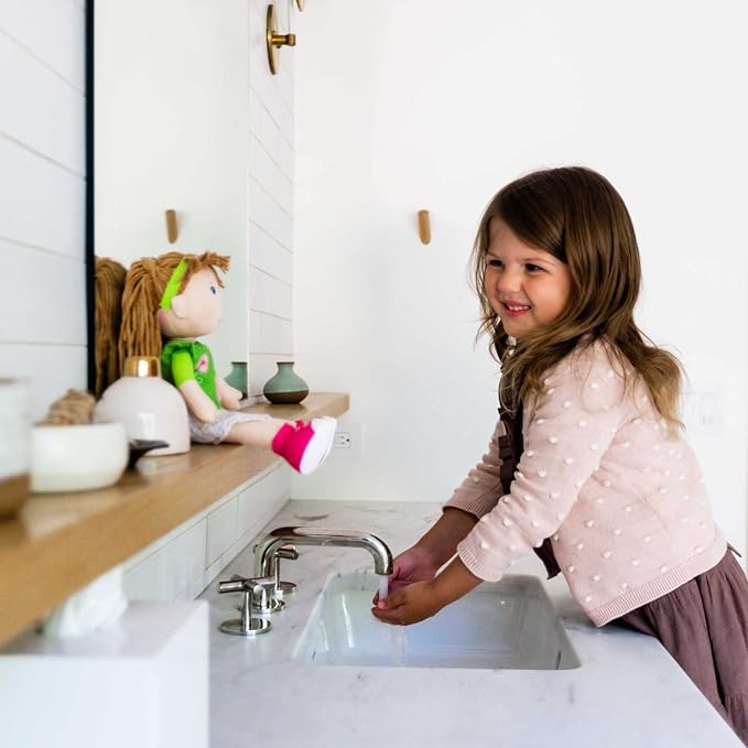 HABA 12" Soft Baby Doll Hedda with Brown Hair, Blue Eyes & Embroidered Face, Washable Toddler Doll for 18 Months+